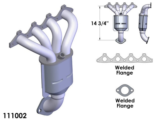 Exhaust Manifold with Integrated Catalytic Converter OEM Industries 111002