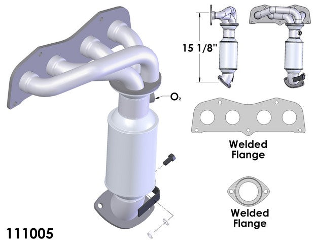 Exhaust Manifold with Integrated Catalytic Converter OEM Industries 111005