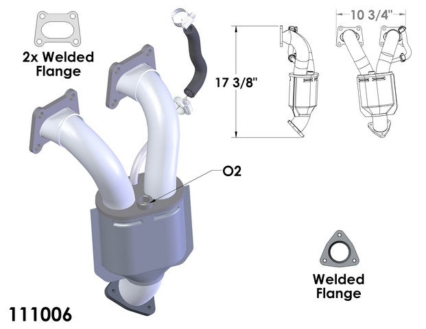 Exhaust Manifold with Integrated Catalytic Converter OEM Industries 111006