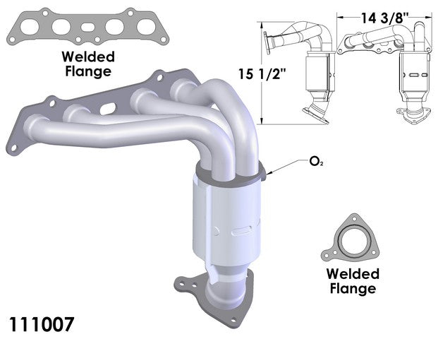 Exhaust Manifold with Integrated Catalytic Converter OEM Industries 111007
