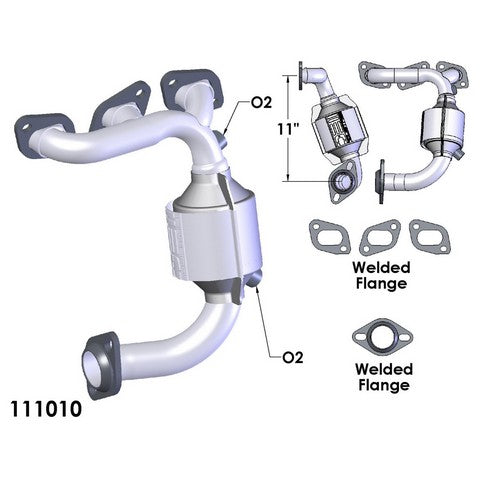 Exhaust Manifold with Integrated Catalytic Converter OEM Industries 111010