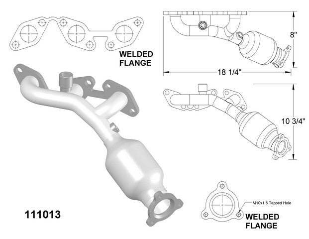 Exhaust Manifold with Integrated Catalytic Converter OEM Industries 111013