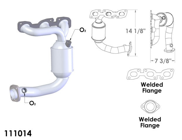 Exhaust Manifold with Integrated Catalytic Converter OEM Industries 111014