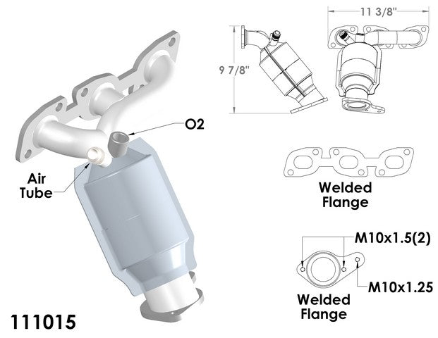 Exhaust Manifold with Integrated Catalytic Converter OEM Industries 111015
