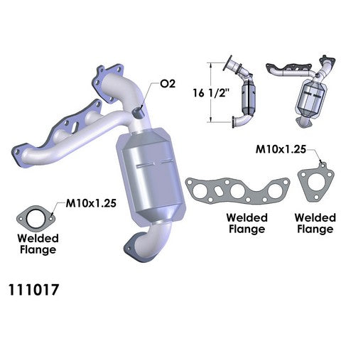 Exhaust Manifold with Integrated Catalytic Converter OEM Industries 111017