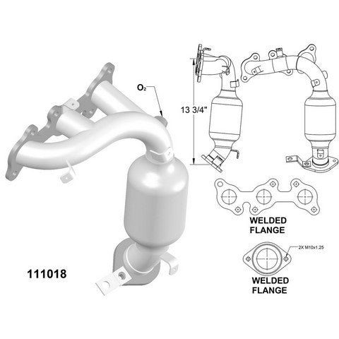 Exhaust Manifold with Integrated Catalytic Converter OEM Industries 111018
