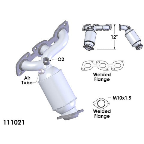 Exhaust Manifold with Integrated Catalytic Converter OEM Industries 111021
