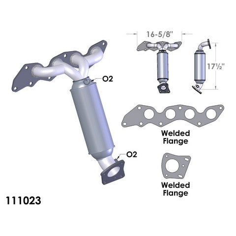Exhaust Manifold with Integrated Catalytic Converter OEM Industries 111023