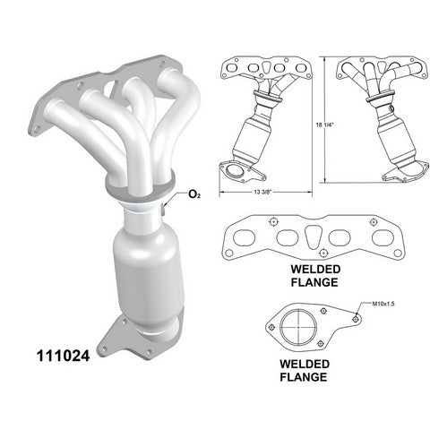 Exhaust Manifold with Integrated Catalytic Converter OEM Industries 111024