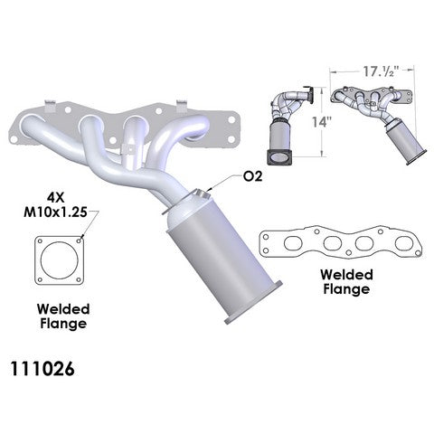 Exhaust Manifold with Integrated Catalytic Converter OEM Industries 111026
