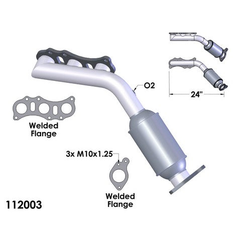 Exhaust Manifold with Integrated Catalytic Converter OEM Industries 112003