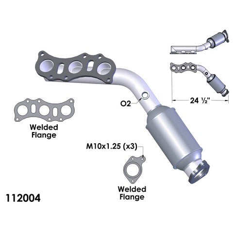 Exhaust Manifold with Integrated Catalytic Converter OEM Industries 112004