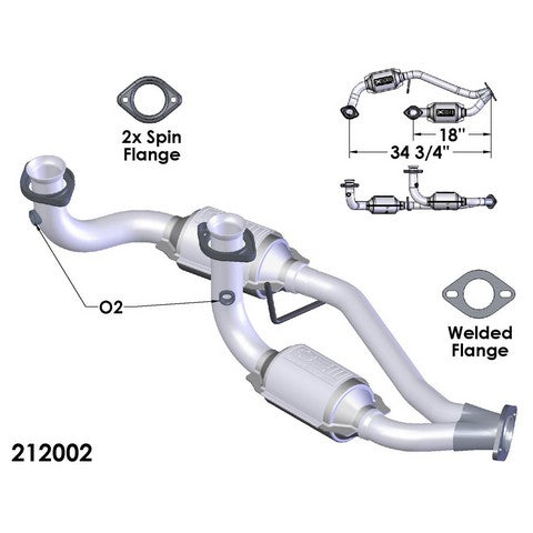 Catalytic Converter and Pipe Assembly OEM Industries 212002