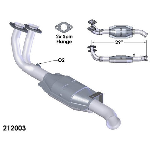 Catalytic Converter and Pipe Assembly OEM Industries 212003