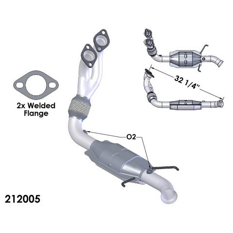 Catalytic Converter and Pipe Assembly OEM Industries 212005