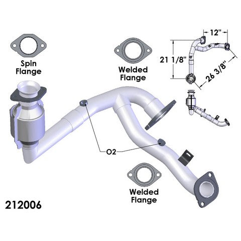 Catalytic Converter and Pipe Assembly OEM Industries 212006
