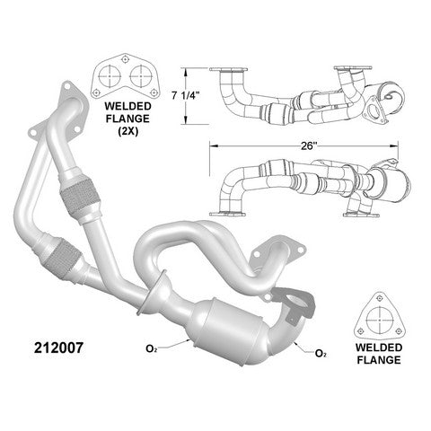 Catalytic Converter and Pipe Assembly OEM Industries 212007