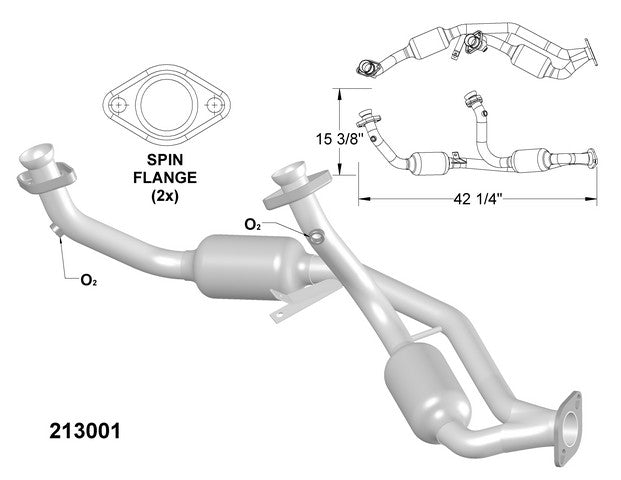 Catalytic Converter and Pipe Assembly OEM Industries 213001