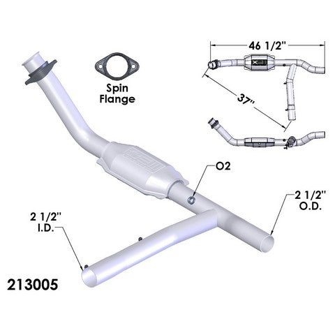 Catalytic Converter and Pipe Assembly OEM Industries 213005