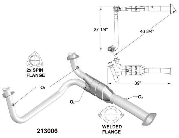 Catalytic Converter and Pipe Assembly OEM Industries 213006