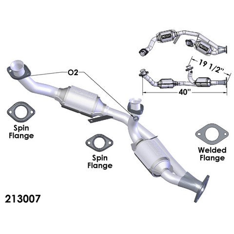 Catalytic Converter and Pipe Assembly OEM Industries 213007