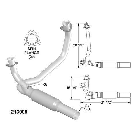 Catalytic Converter and Pipe Assembly OEM Industries 213008