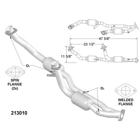 Catalytic Converter and Pipe Assembly OEM Industries 213010