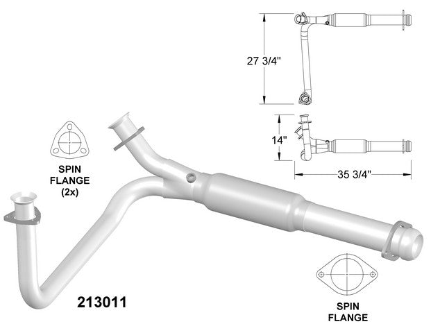 Catalytic Converter and Pipe Assembly OEM Industries 213011