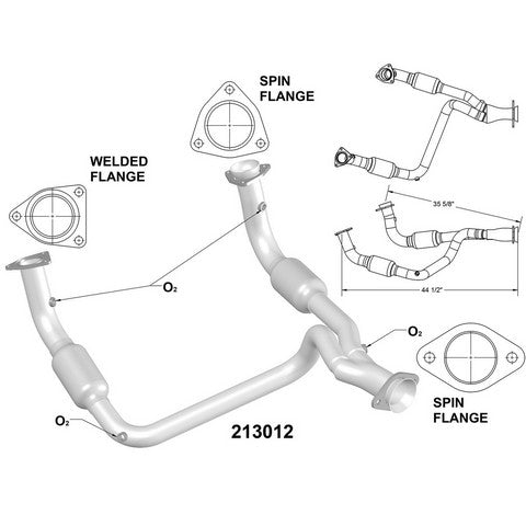 Catalytic Converter and Pipe Assembly OEM Industries 213012