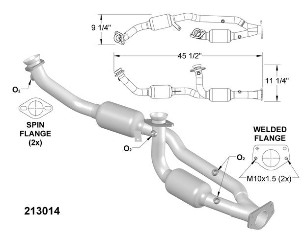 Catalytic Converter and Pipe Assembly OEM Industries 213014