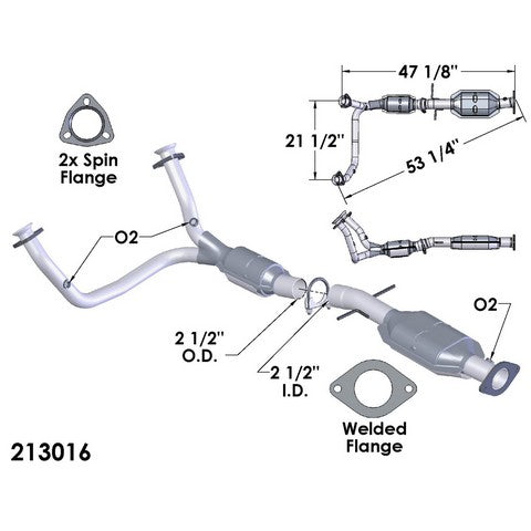 Catalytic Converter and Pipe Assembly OEM Industries 213016