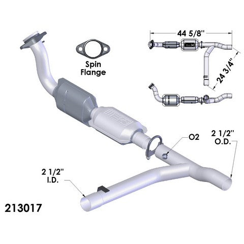 Catalytic Converter and Pipe Assembly OEM Industries 213017