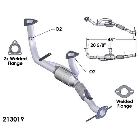 Catalytic Converter and Pipe Assembly OEM Industries 213019