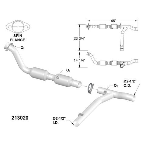 Catalytic Converter and Pipe Assembly OEM Industries 213020