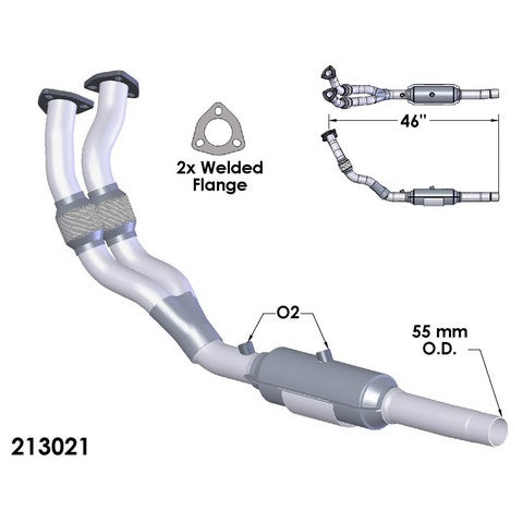 Catalytic Converter and Pipe Assembly OEM Industries 213021