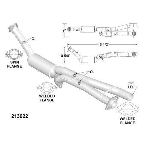 Catalytic Converter and Pipe Assembly OEM Industries 213022