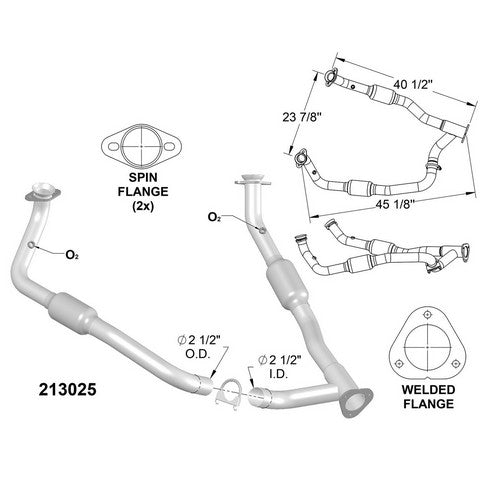 Catalytic Converter and Pipe Assembly OEM Industries 213025