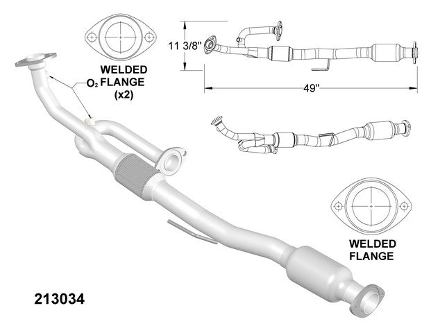 Catalytic Converter and Pipe Assembly OEM Industries 213034