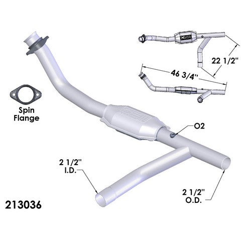 Catalytic Converter and Pipe Assembly OEM Industries 213036