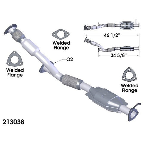 Catalytic Converter and Pipe Assembly OEM Industries 213038