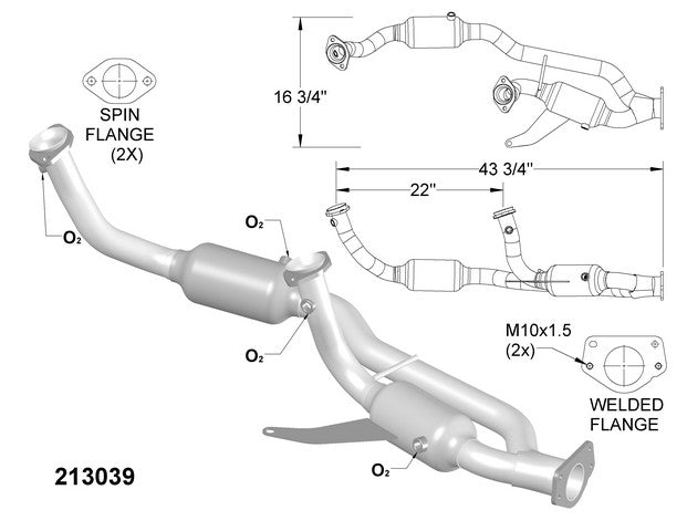 Catalytic Converter and Pipe Assembly OEM Industries 213039
