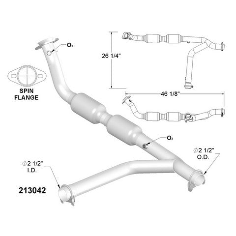 Catalytic Converter and Pipe Assembly OEM Industries 213042
