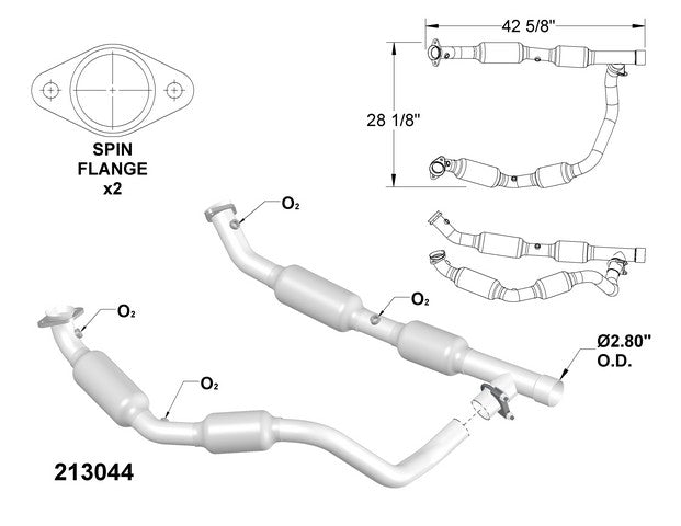 Catalytic Converter and Pipe Assembly OEM Industries 213044