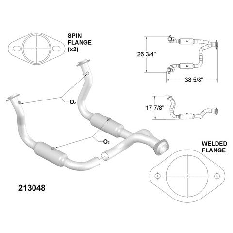 Catalytic Converter and Pipe Assembly OEM Industries 213048