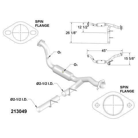 Catalytic Converter and Pipe Assembly OEM Industries 213049