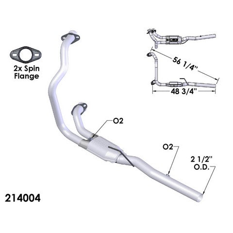 Catalytic Converter and Pipe Assembly OEM Industries 214004