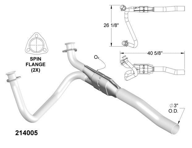 Catalytic Converter and Pipe Assembly OEM Industries 214005