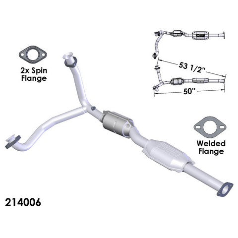 Catalytic Converter and Pipe Assembly OEM Industries 214006