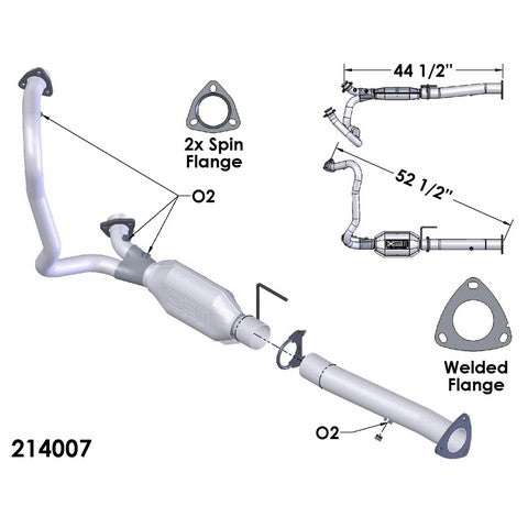 Catalytic Converter and Pipe Assembly OEM Industries 214007