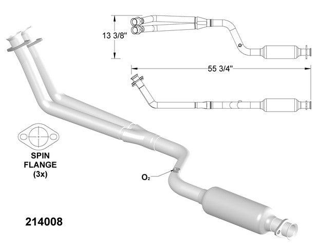 Catalytic Converter and Pipe Assembly OEM Industries 214008